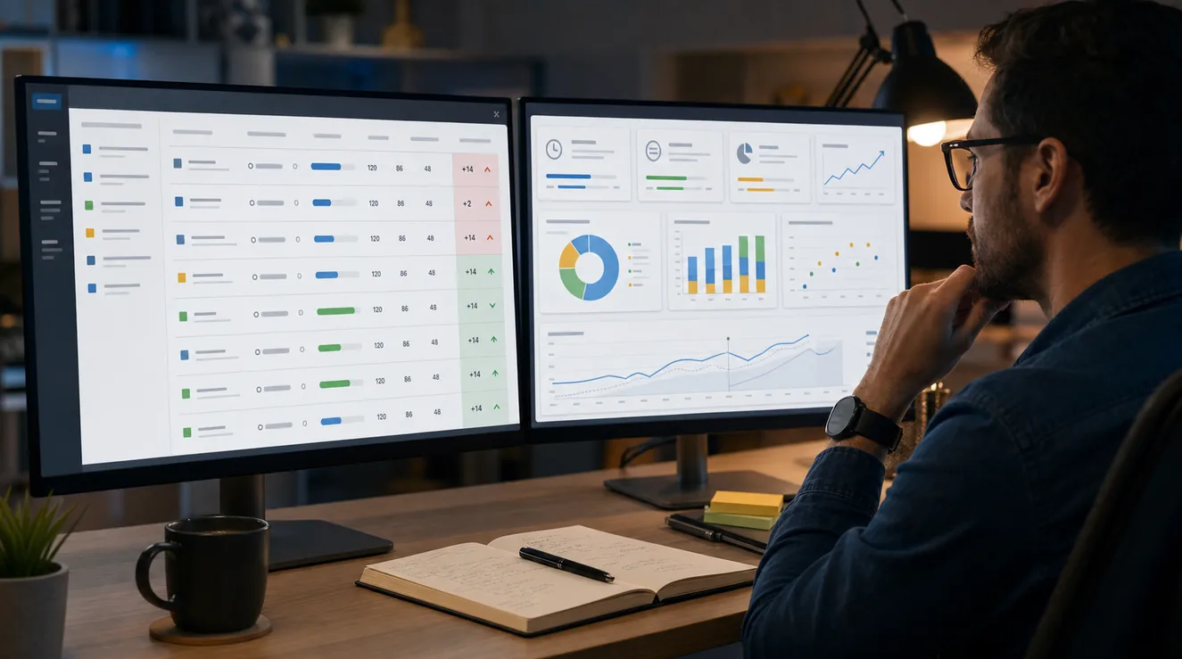 Project manager comparing Jira estimate, logged time, remaining work, and variance on reporting dashboards