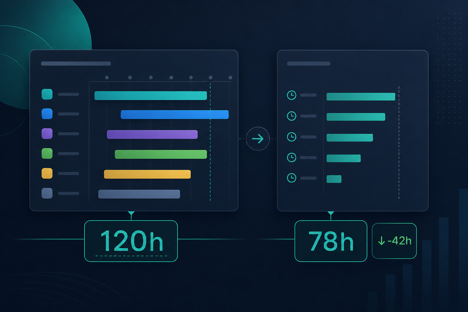 Portfolio manager reviewing dual-metric Jira report with planned effort baseline and logged time actuals across multiple projects