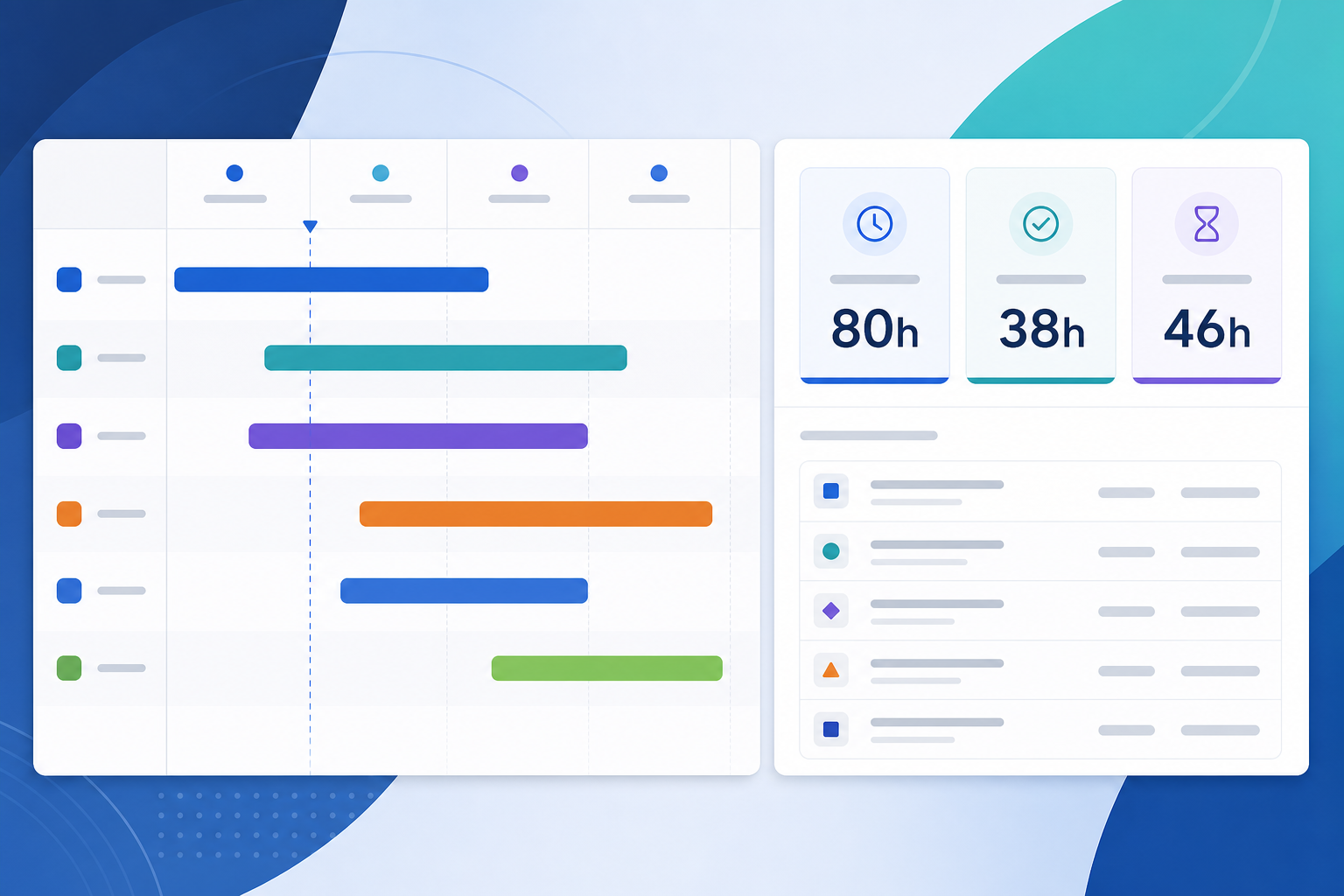 Product manager comparing Jira roadmap timeline bars with remaining estimate and logged time rollup for stakeholder hour reporting
