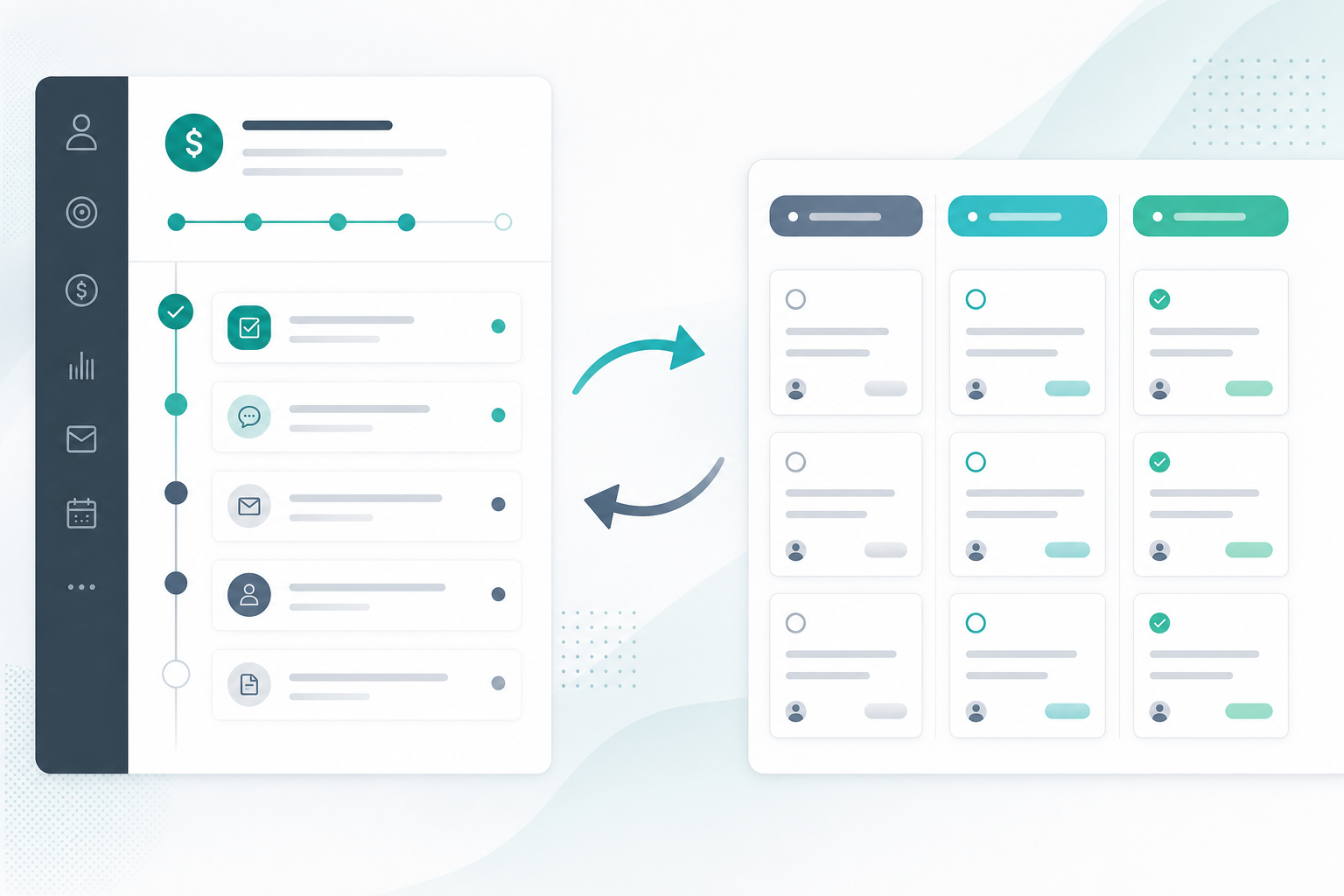 Sales rep viewing Pipedrive deal timeline with Jira status change activities while delivery team updates issue workflow in Jira