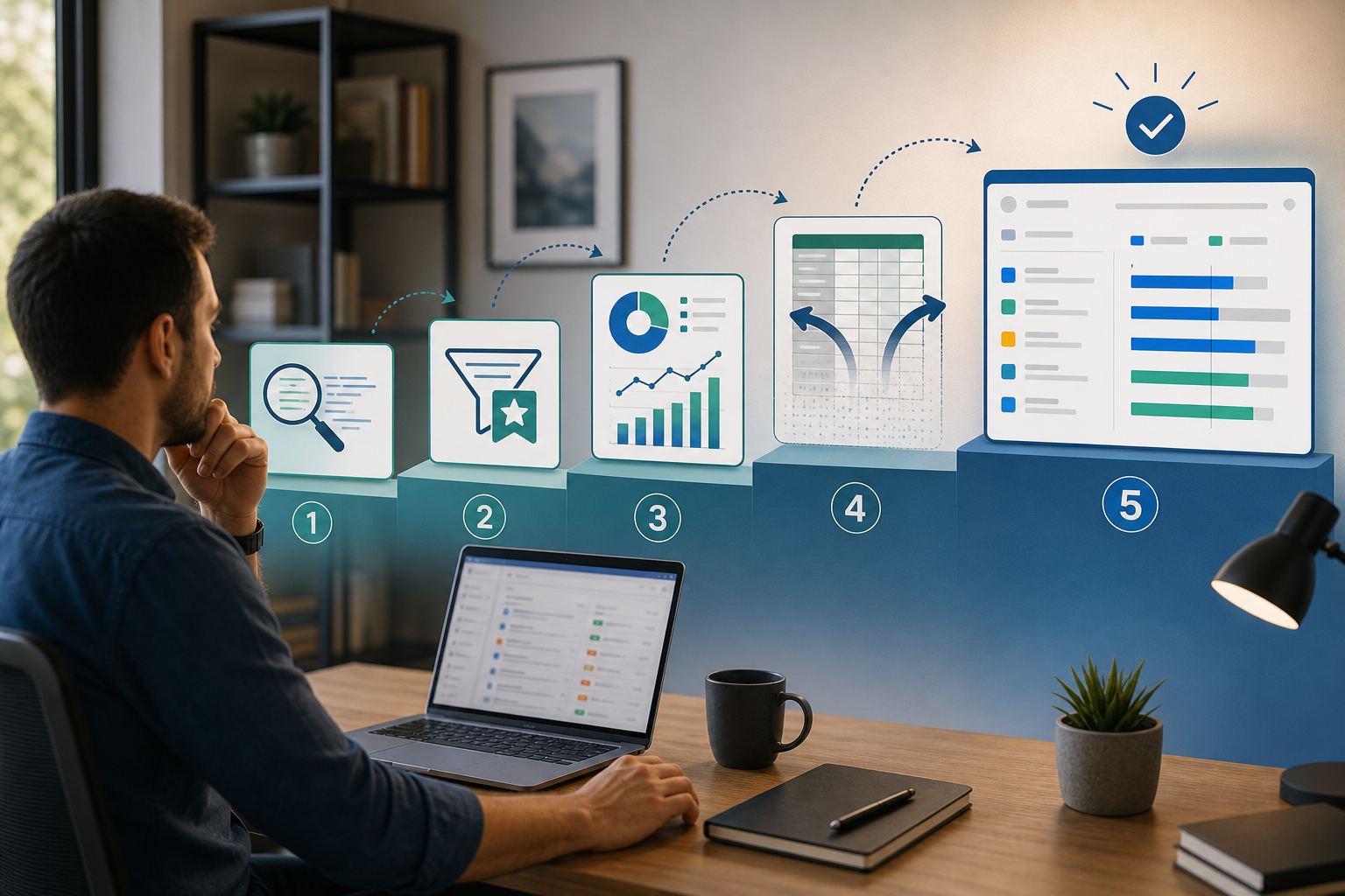 Delivery lead progressing through Jira time reporting maturity levels from JQL filters and dashboards to in-Jira rollups instead of spreadsheet exports