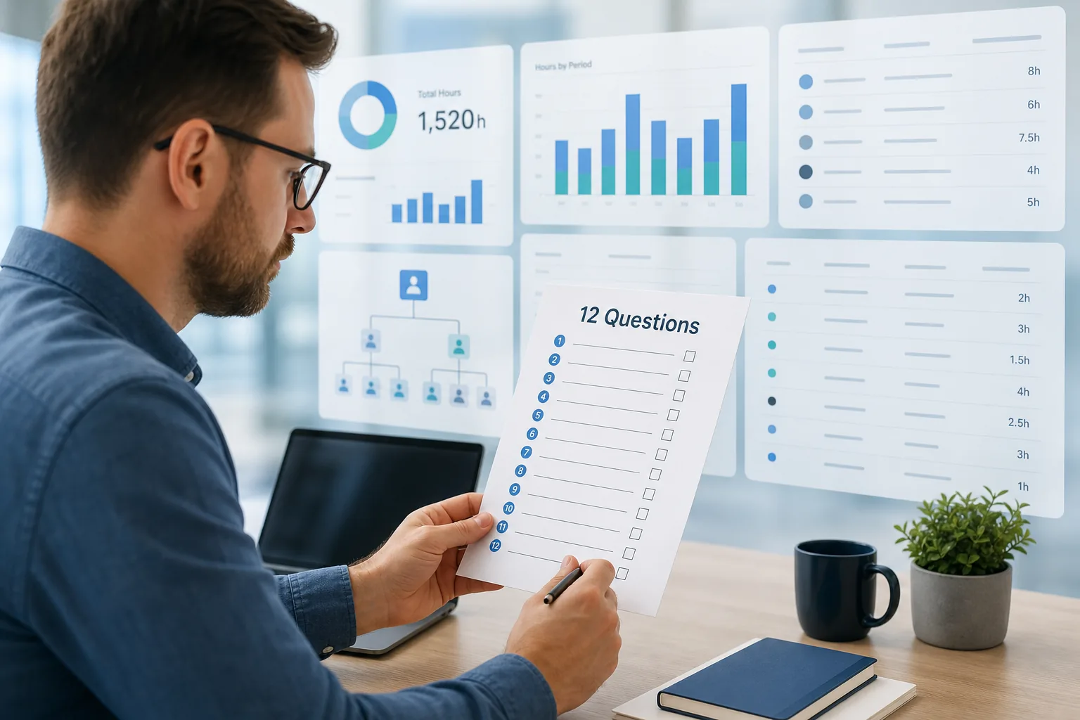 Jira admin reviewing a twelve-question checklist while evaluating Atlassian Marketplace time tracking apps