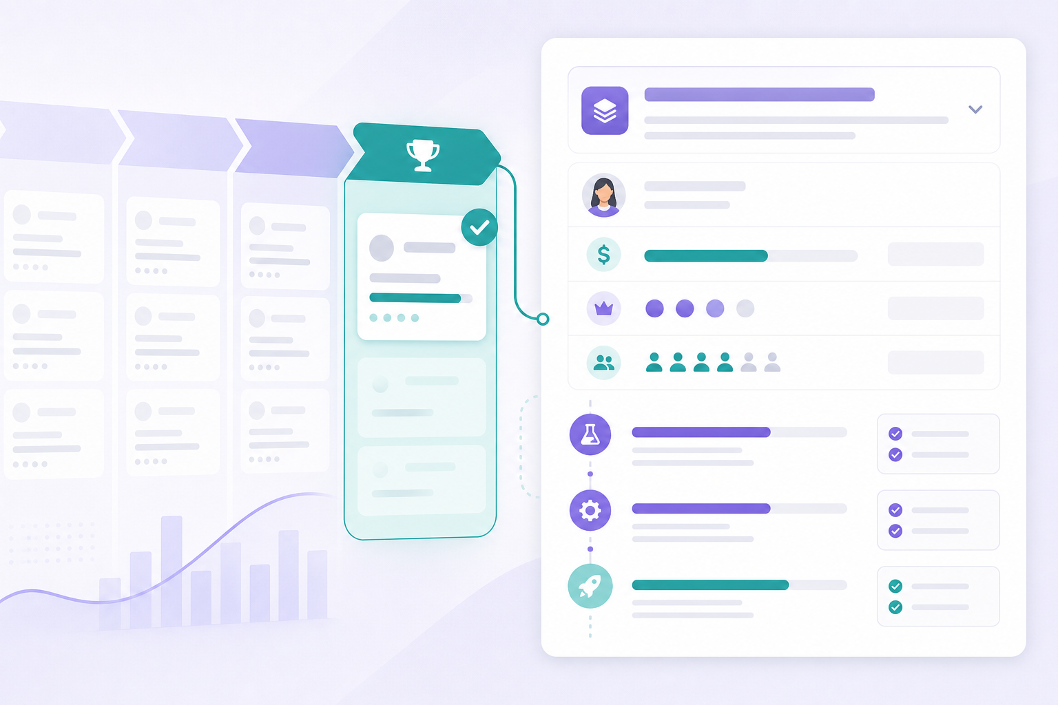 SaaS implementation manager reviewing a closed-won Pipedrive deal mapped to a Jira onboarding epic with plan tier, seat count, primary contact, and phased customer go-live tasks